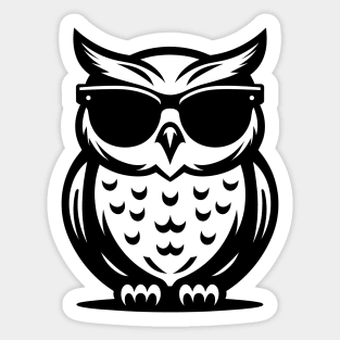 Owl wearing sunglasses Sticker